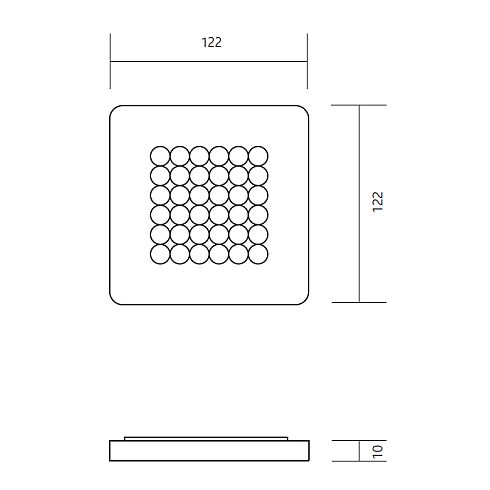 Modul Q 36 ON LED-Deckenleuchte 3000K