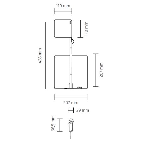 Roxxane Leggera 101 CL SET LED-Stehleuchte 2700K, rubinrot