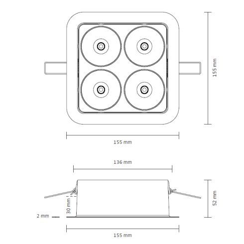 Q Four In 40° 2700K Deckeneinbauleuchte · Downlight, weiß