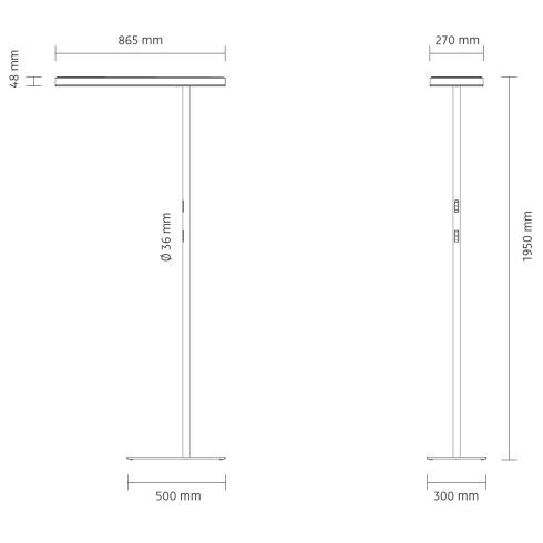 Office Air 2.0 POWER eloxiert LED-Stehleuchte 3000K